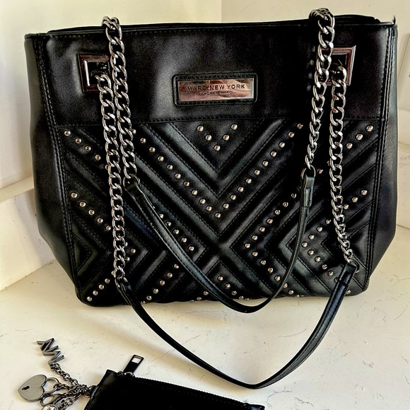 2 in 1 Marc New York and Andrew Mark Black Studded Leather Purse - Picture 3 of 12